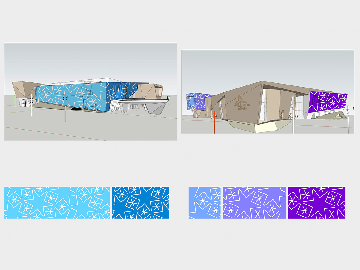 图案设计概念图｜Facade projection pattern design concept for museum lighting